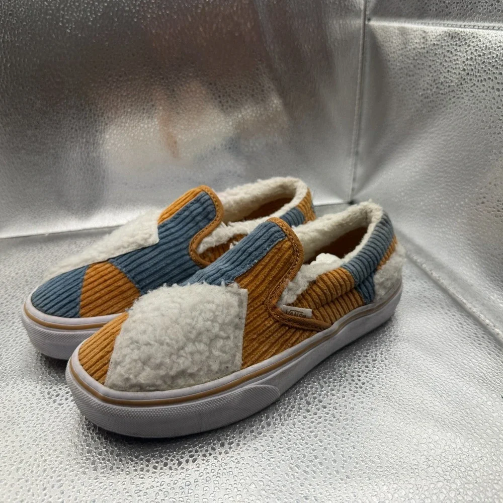 Size 3 Vans Cozy Cord Multicolor Kids Classic Slip On Patchwork Shoes‎ 508357